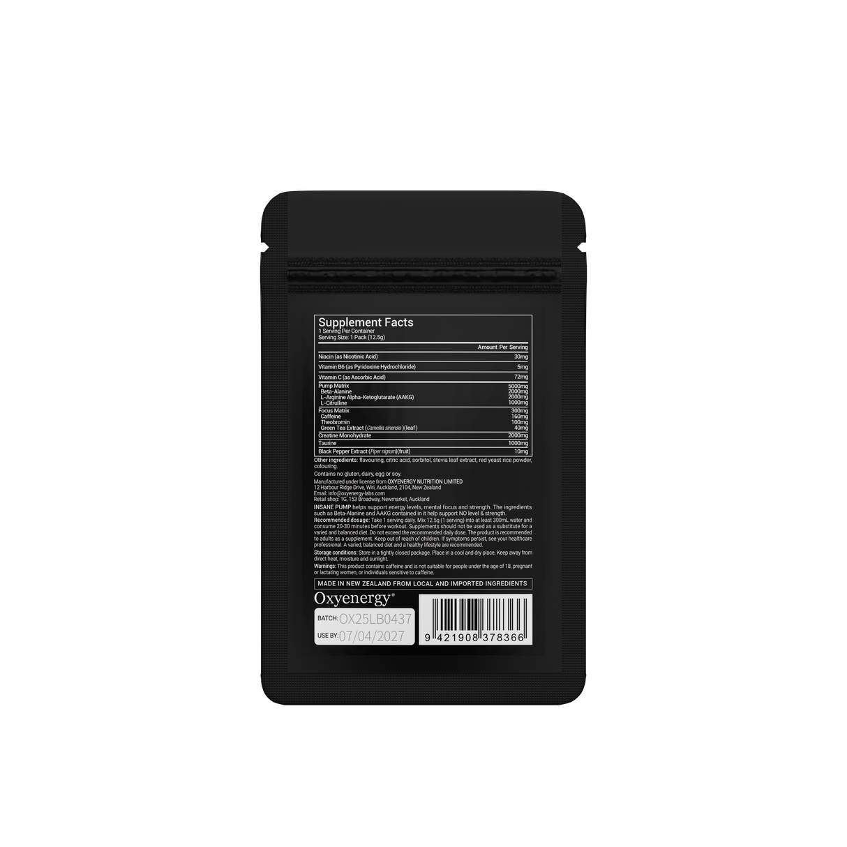 INSANE PUMP Sachet - Trial Sachet