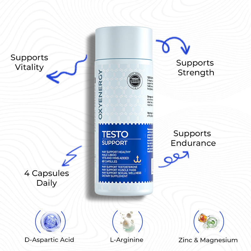 دعم Testo - يدعم القوة والقدرة على التحمل والرفاهية العامة