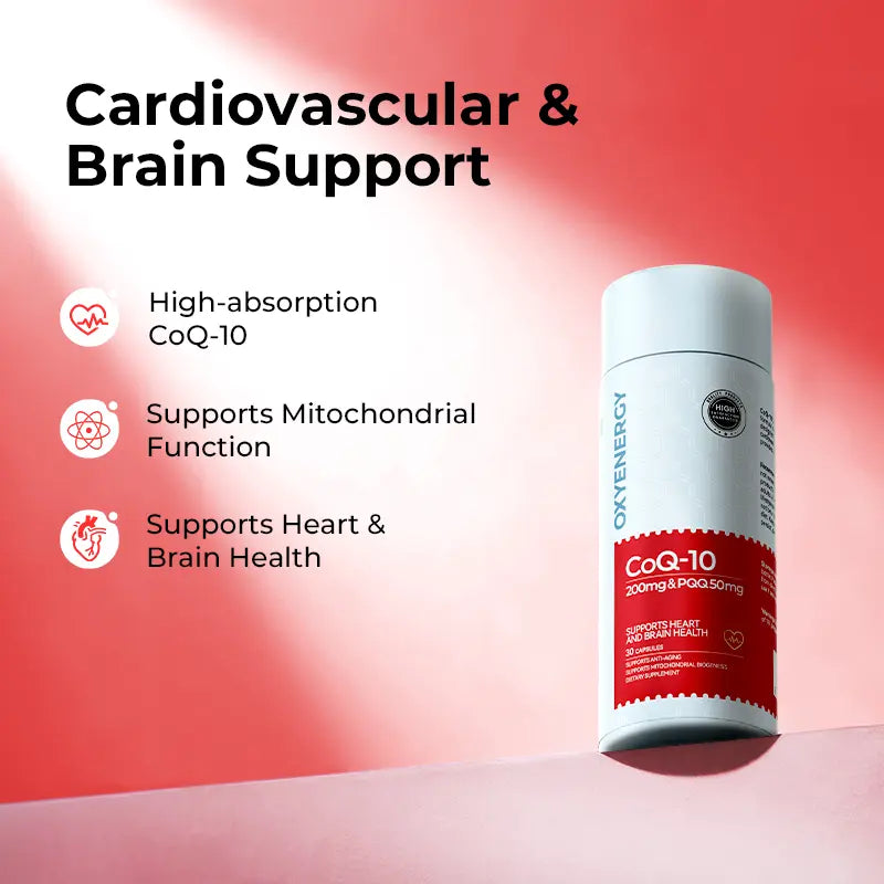 CoQ-10 200mg with PQQ 20mg - Brain & Circulatory Wellness Blend