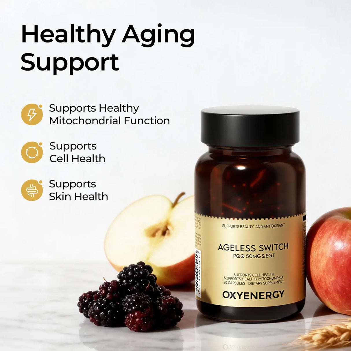 Công tắc Agless PQQ 50mg & EGT Sức khỏe và hỗ trợ lão hóa tế bào